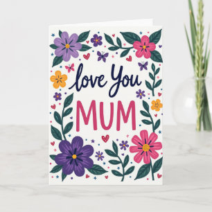 Tarjeta del Día del Amor Floral para Mamá
