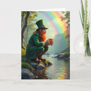 Tarjeta del Día del Arcoíris del Duende Afortunado