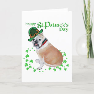 Tarjeta del Día del Bulldog de Inglés St Patrick