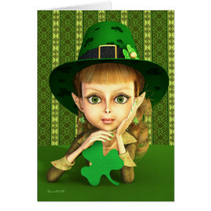 Tarjeta del Día del Chica Shamrock St. Patrick