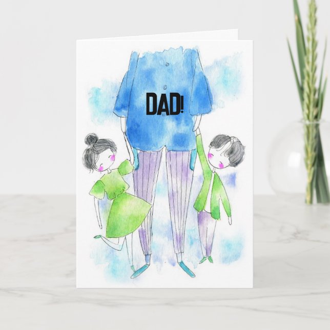 TARJETA DEL DÍA DEL chica Y EL PADRE (Anverso)