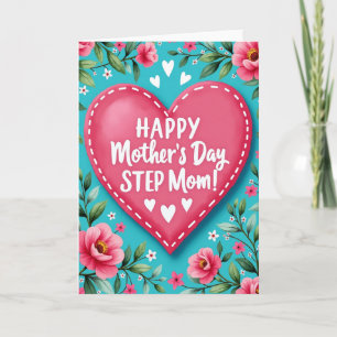 Tarjeta del Día del Corazón Rosado Sentimental