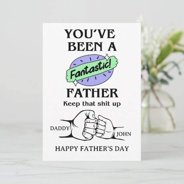 Tarjeta del día del Fantastico Padre Personalizado (Anverso de pie)
