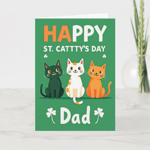 Tarjeta del Día del Gato de Oro Falso para Papá