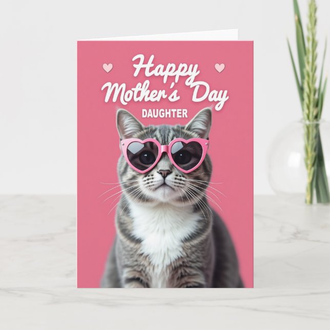 Tarjeta del Día del Gato Listado Dulce (Anverso)