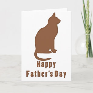 Tarjeta del día del gato marrón feliz del padre