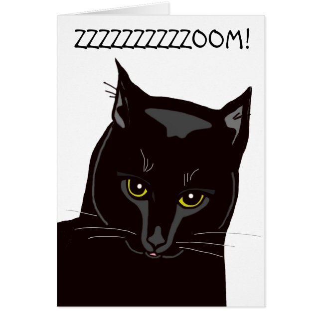 Tarjeta del día del gato negro Gotcha (Frente)