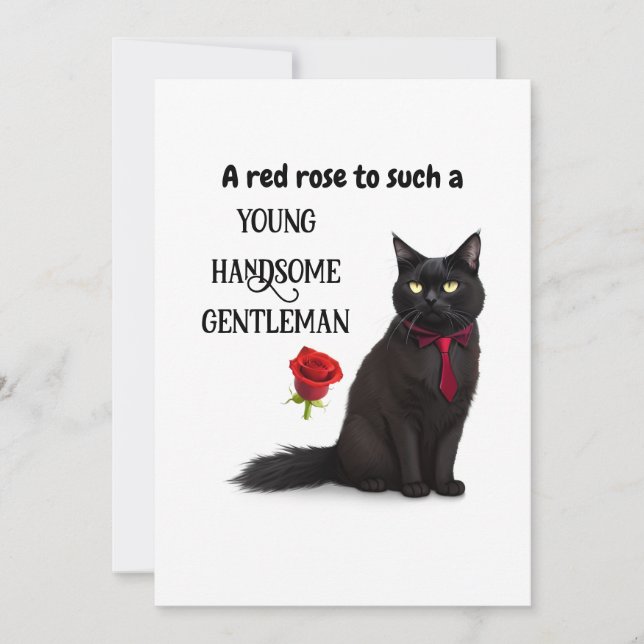 Tarjeta del Día del Gato Negro Hermoso Mejor Papá  (Anverso)