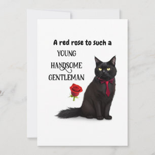 Tarjeta del Día del Gato Negro Hermoso Mejor Papá 