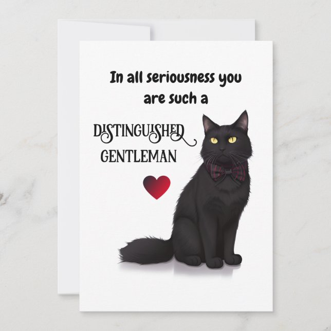 Tarjeta del Día del Gato Negro Hermoso Mejor Papá  (Anverso)