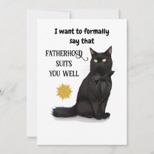 Tarjeta del Día del Gato Negro Hermoso Mejor Papá 