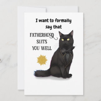 Tarjeta del Día del Gato Negro Hermoso Mejor Papá
