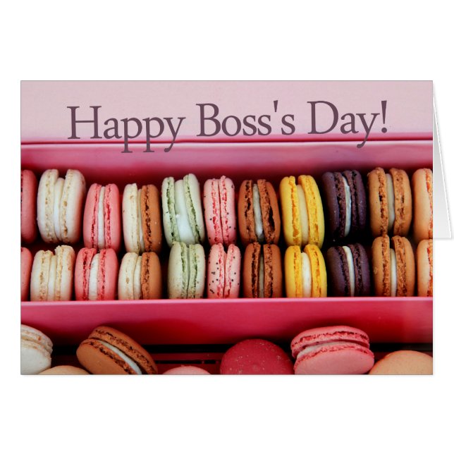 Tarjeta del Día del Jefe de Macaron (Anverso (Horizontal))
