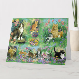 Tarjeta del día del mascota/de padre de los gatos