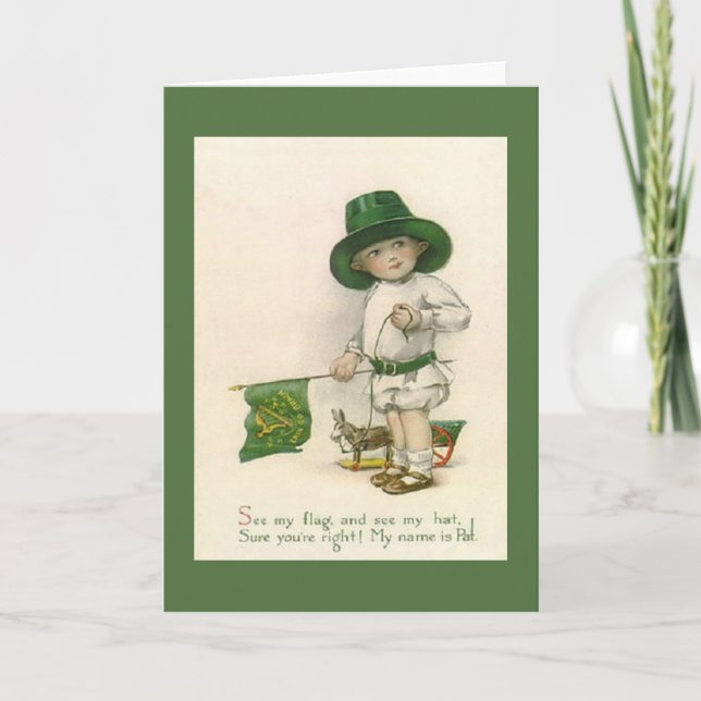Tarjeta del Día del Niño Irlandés San Patricio (Anverso)