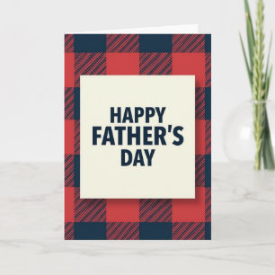 Tarjeta del Día del Padre a cuadros