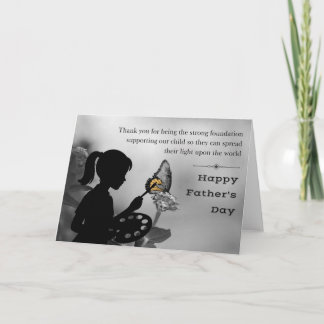 Tarjeta del día del padre adoptivo con luz brillan