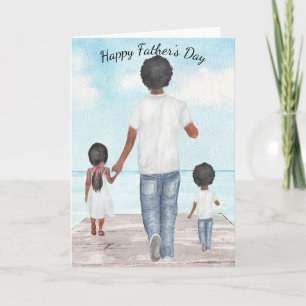 Tarjeta del Día del Padre afroamericano