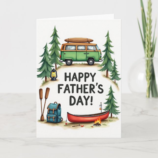 Tarjeta del Día del Padre al aire libre (Anverso)