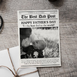 Tarjeta del día del padre al estilo de un periódic