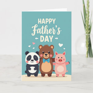 Tarjeta del Día del Padre Animal Acuático