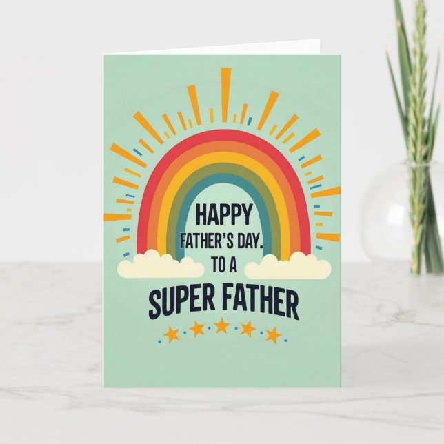 Tarjeta del Día del Padre Arcoíris (Anverso)