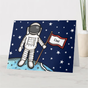Tarjeta del Día del Padre astronauta cosmonauta pe