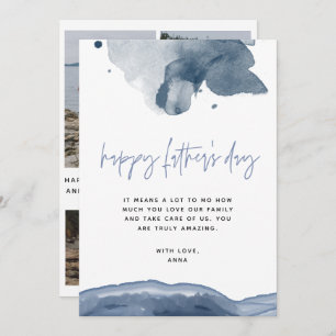 Tarjeta del Día del Padre Azul para el marido de f