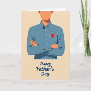 Tarjeta del Día del Padre Azul Suave