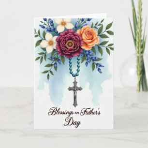 Tarjeta del Día del Padre Bendiciones Florales