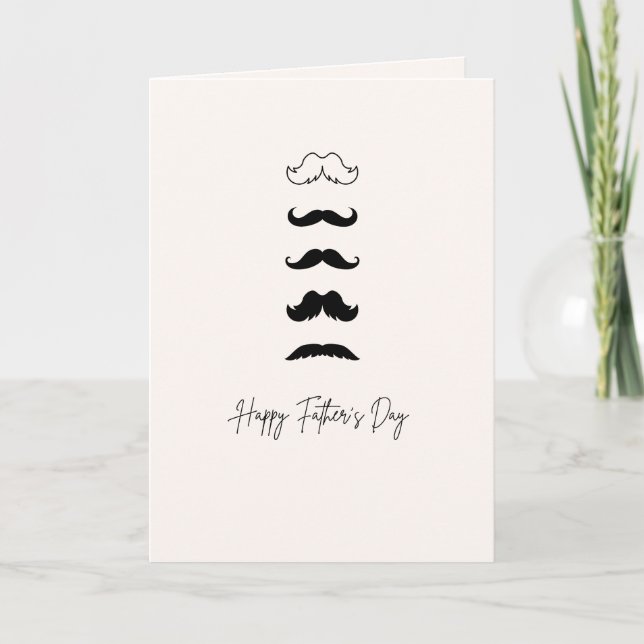 Tarjeta del Día del Padre Bigotes Tarjeta (Anverso)
