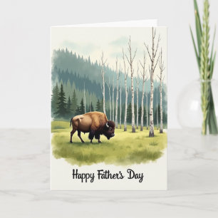 Tarjeta del Día del Padre Bison Meadow