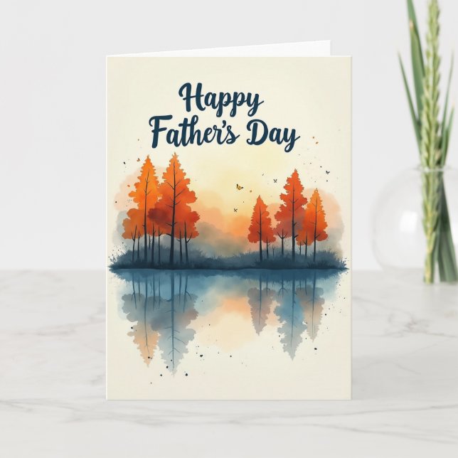 Tarjeta del Día del Padre Bosque de Otoño (Anverso)