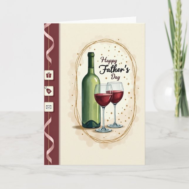Tarjeta del Día del Padre Botella Verde (Anverso)