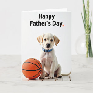 Tarjeta del Día del Padre Cachorro de Crema