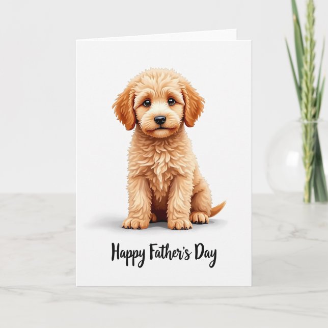 Tarjeta del Día del Padre Cachorro Suave (Anverso)