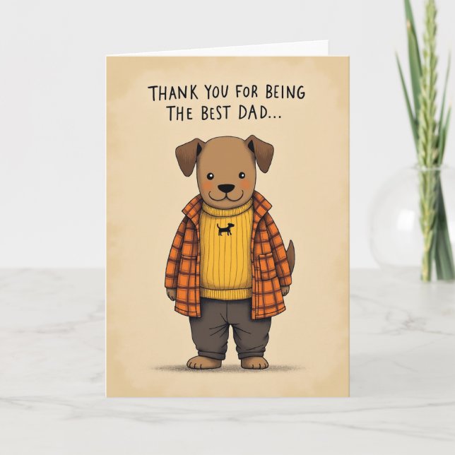 Tarjeta del Día del Padre Canino Amable (Anverso)