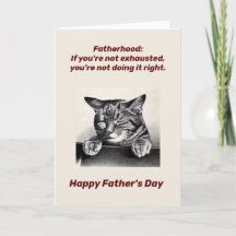 Tarjeta del día del padre cansado