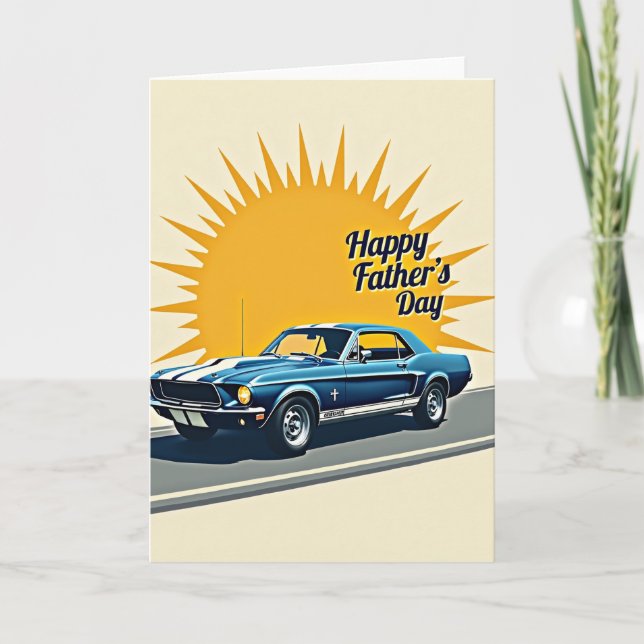 Tarjeta del Día del Padre Cerulean Coupe (Anverso)