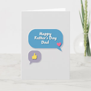 Tarjeta del Día del Padre Chat Azul Celeste