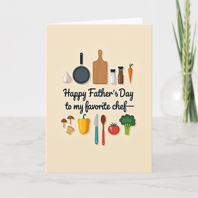 Tarjeta del Día del Padre Chef Abuelo Querido (Anverso)