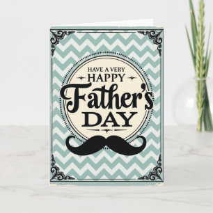Tarjeta del Día del Padre Chevron Verde Turquesa