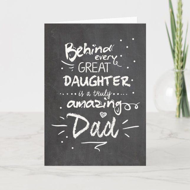 Tarjeta del día del padre Cita Cartón de la hija (Anverso)