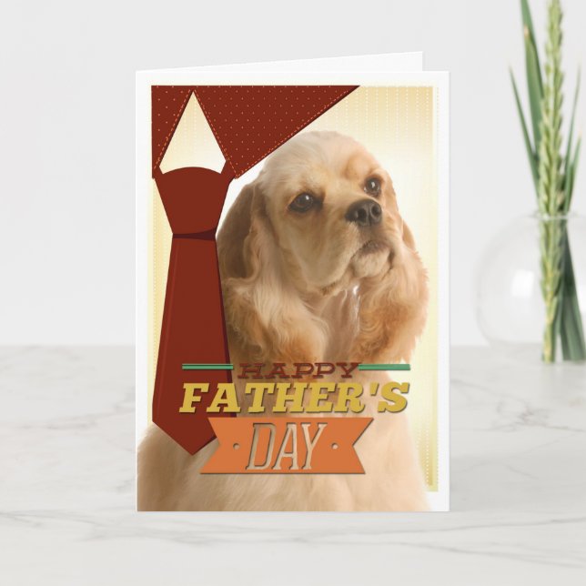 Tarjeta del Día del Padre Cocker Spaniel (Anverso)