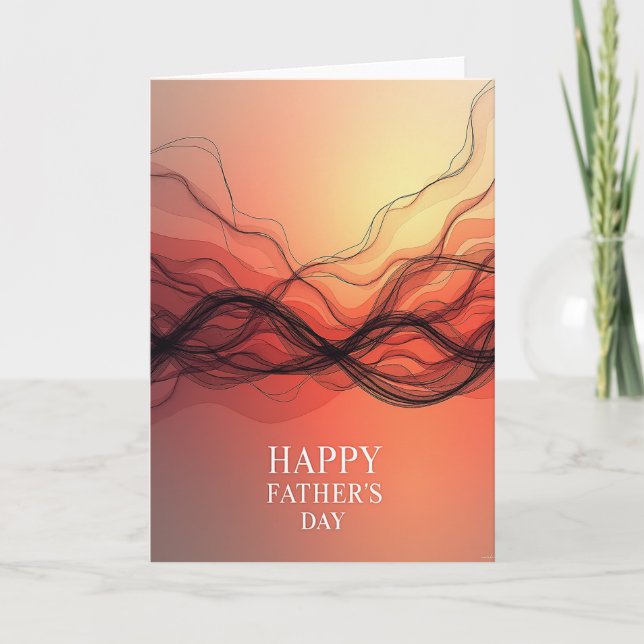 Tarjeta del Día del Padre Colores Cálidos (Anverso)