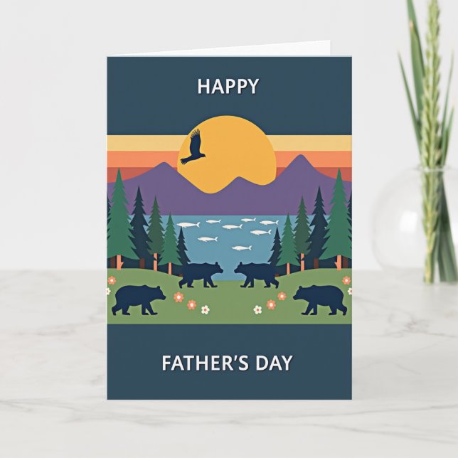 Tarjeta del Día del Padre con agua turquesa (Anverso)