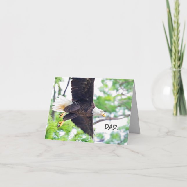 Tarjeta del Día del Padre con águila calva (Anverso)