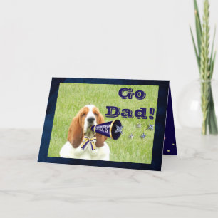 Tarjeta del "Día del Padre" con animadora del mont