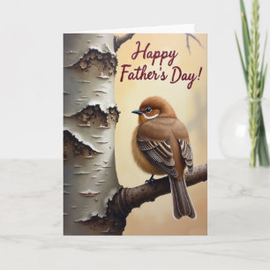 Tarjeta del Día del Padre con árbol de abedul