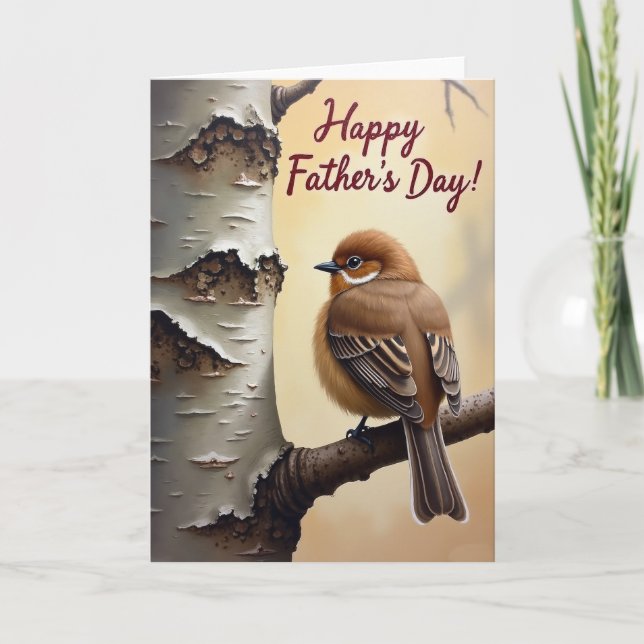 Tarjeta del Día del Padre con árbol de abedul (Anverso)